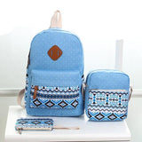 Backpack - Three (3) Piece Stylish Canvas School Bags