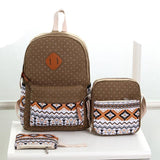 Backpack - Three (3) Piece Stylish Canvas School Bags