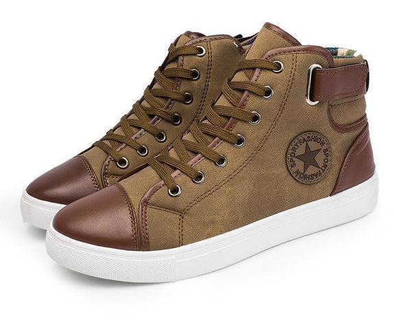 Men's Shoes - Vogue Lace-Up Ankle High Canvas