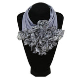 Scarf - Ruched Floral Collar Scarf For Women