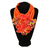 Scarf - Ruched Floral Collar Scarf For Women