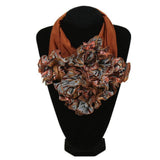 Scarf - Ruched Floral Collar Scarf For Women