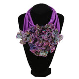 Scarf - Ruched Floral Collar Scarf For Women