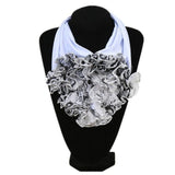 Scarf - Ruched Floral Collar Scarf For Women