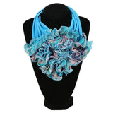 Scarf - Ruched Floral Collar Scarf For Women