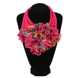 Scarf - Ruched Floral Collar Scarf For Women