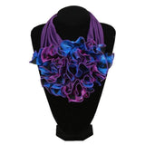 Scarf - Ruched Floral Collar Scarf For Women