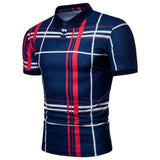 Men's Polo Shirt - Classic Plaid Summer Polo Shirt