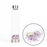 Crystal Water Bottle - Natural Quartz Crystal Glass Water Bottle