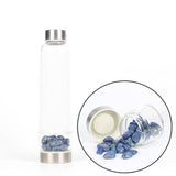 Crystal Water Bottle - Natural Quartz Crystal Glass Water Bottle