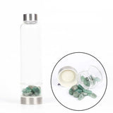 Crystal Water Bottle - Natural Quartz Crystal Glass Water Bottle