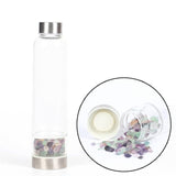 Crystal Water Bottle - Natural Quartz Crystal Glass Water Bottle