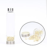 Crystal Water Bottle - Natural Quartz Crystal Glass Water Bottle