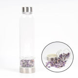 Crystal Water Bottle - Natural Quartz Crystal Glass Water Bottle