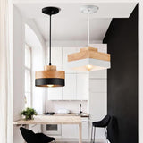 Chandelier - Simple Wood And Iron Nordic Chandelier