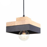 Chandelier - Simple Wood And Iron Nordic Chandelier