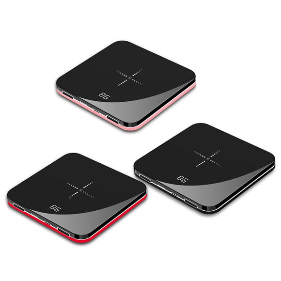 Ultra Thin Mini Portable Power Bank 8000mAh QI Wireless Charger