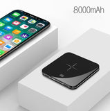 Ultra Thin Mini Portable Power Bank 8000mAh QI Wireless Charger