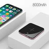 Ultra Thin Mini Portable Power Bank 8000mAh QI Wireless Charger