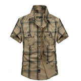 Men's Short Sleeved Shirt - Plus Size 100% Cotton Men's Short Sleeve Shirt
