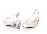 Sandals - Transparent Floral Wedge Sandals